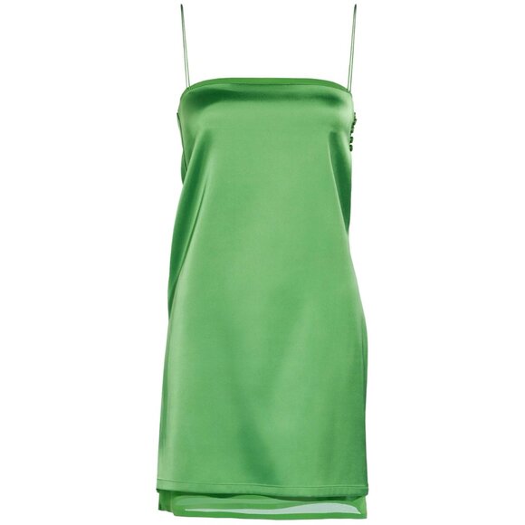 JACQUEMUS La Robe Mia Dress in Green 38 New Womens Satin Cut out Back Mini - Picture 10 of 17
